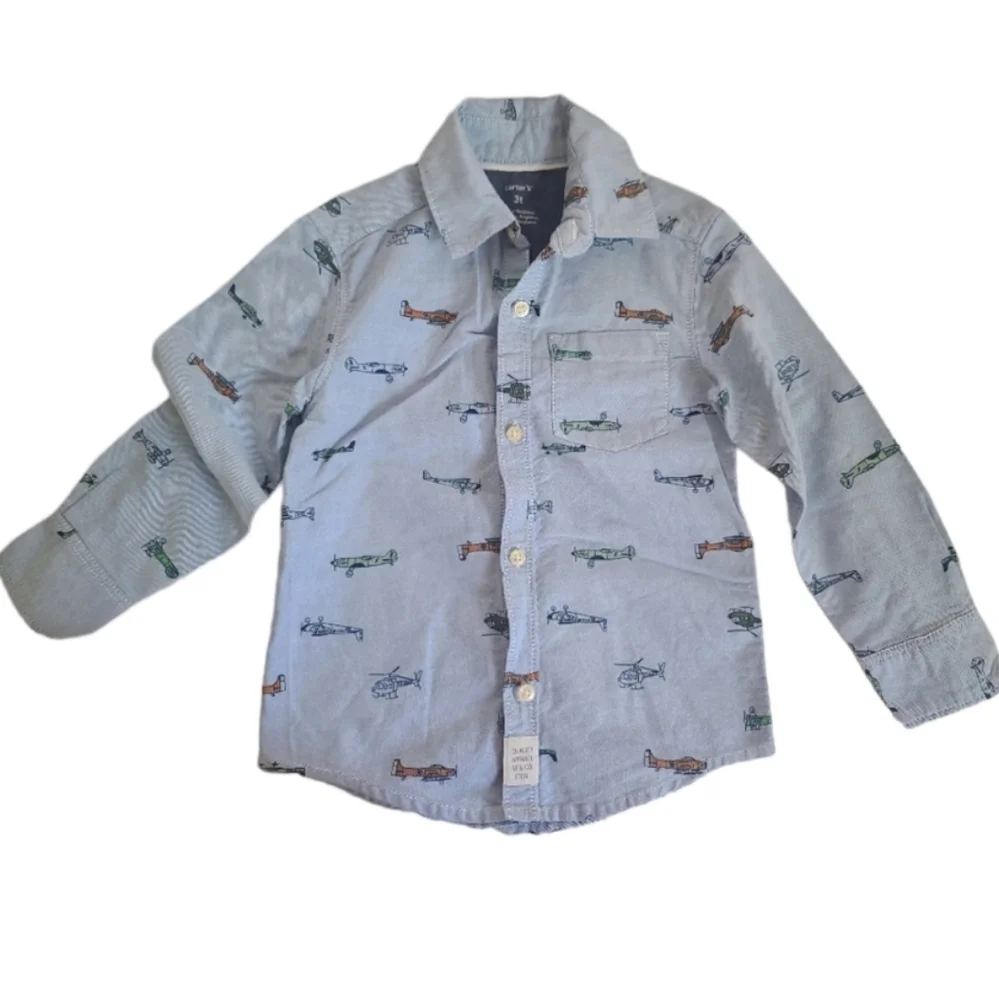 Carter's Boys Toddler Button Down Long Sleeve Shirt Size 3T